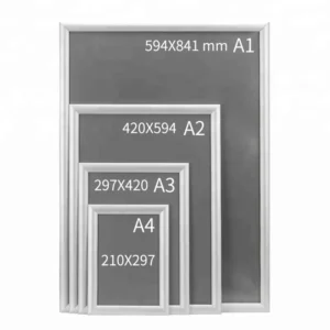 Poster Frame 25mm Aluminum A1 A2 A3 A4 Custom Silver White Indoor Outdoor Advertising Snap Frame Display Anti Wind in Stock