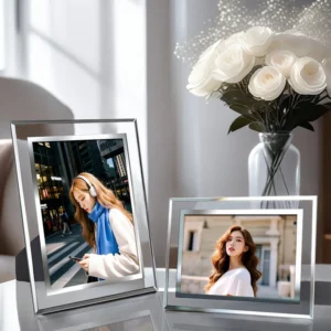 Premium 6 7 Inch Crystal Glass Photo Frame Transparent Creative Tabletop Decorative Picture Frame For Home Bedroom Display