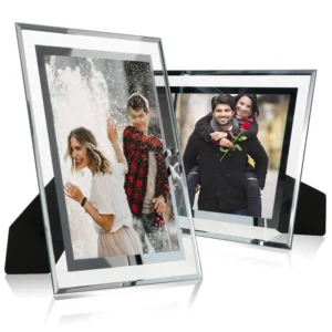Premium Quality More Size Ultra Clear Tabletop Silver Mirrored Glass Picture Photo Holder Frame for Photo Display
