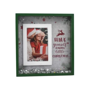 Professional Customized Made Unique Square MDF Paper Photo Frames Glitter Plastic Sequins Decorative Shadow Box Landscape Flower