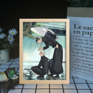 Promotional 3D LED Light Painting Anime USB Plug Desktop Light Up Photo Frame Wood Crafts Wooden Boxes Wall Signs