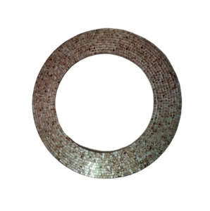 Rabeh Handcrafted Round Mosaic Photo Frame Decorative Diy with Glass for Christmas Gifts Dry Flower Stereo Decorations