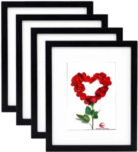 Rectangle Photo Frame Set with UV Printed Mat Black Eco Friendly Wall Frames and Photo Albums Accessories