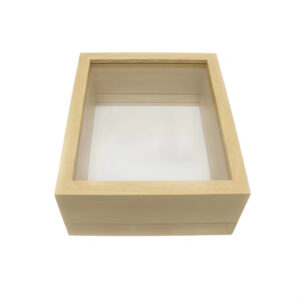 Rectangular Decorative Crystal Shadow Boxes with Silk Screen Printing Wood Frame Deep Shadow Photo Frame for Sublimation