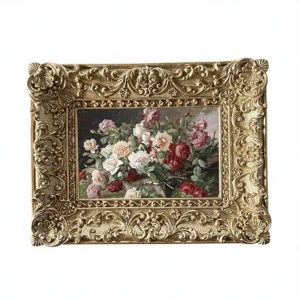 Resin 6 Inch Creative Wedding Photo Frame for Tabletop & Wall Hanging Golden Living Room Decoration