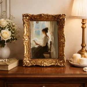 Retro Photo Frame Luxury 5×7 Frame Decorative Piece Picture Frame Handmade Desktop Paintings for Living Room Display