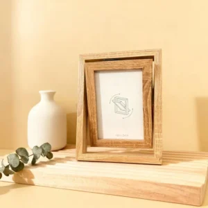 Roated Dark Walnut Wood Tabletop Photo Frame FOR Office Desk Decoration