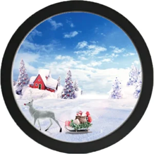 Round Handmade Customized Logo UV Printed Wooden Photo Frame for Wall Hanging Home Office Wall Decor