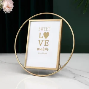 Round Ring Decorative Glass and Metal Photo Frame