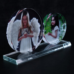 Round Sexy Glass Photo Frame Crystal Material for Wedding Decorations and Gifts