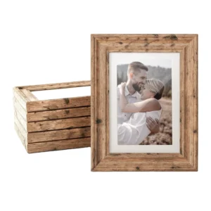 Rustic Farmhouse Picture Frame with Mat or Not Tabletop Display and Wall Mounting Collage Picture Photo Frames