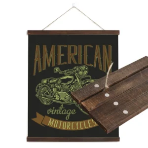 Rustic Style Natural Solid Wood Frame Poster Hanger Holder Print Dowel for Country Home Wall Decor