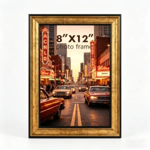 S&L 8×12 Gold Brown Poster Frame with Real Glass Bronze Plastic Picture Frame for Wall Decor Horizontal & Vertical Display