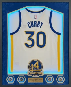 S&L Handmade Plastic LED Jersey Frame Display Case Suede Mat for Sports Football Basketball Uniform Graduation Gown Shadow Box