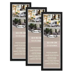 Set of 3 Modern A2 A4 Photo Frames 33 X 95 cm Black Poster Frames Square Silver Metal Picture Frames Made Wood Alloy Aluminium