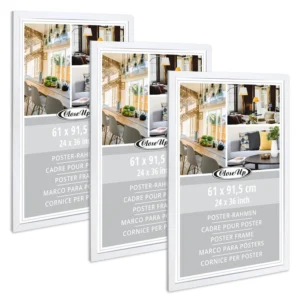 Set of 3 White Wood Finish 61 X 91.5 cm Poster Frames