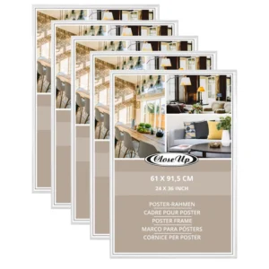 Set of 5 White 61 X 91.5 cm Plastic Poster Frames
