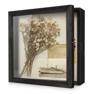 Shadow Box Display Case 11*11 Flowers Shadow Box Frame With Glass Window Picture Frame Medals Photos Memory Box For Keepsakes