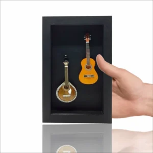 Shadow Box Frame 2 Guitar Portuguese Design Acoustic Medium Size for Wall Decoration Home Decoration