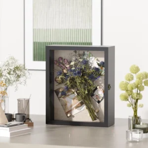 Shadow Box Frame with Deep Large Shadow Boxes Display Cases for Tabletop and Wall Display Memory Box for Flowers Black
