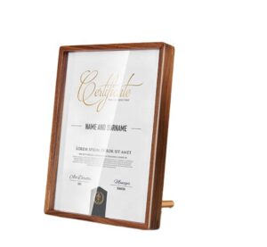Sign Holder Certificate Frames 8.5 x 11 Picture Frames Diploma Frame with Stand Rustic Wood Document Frame