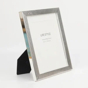 Silver Rustic Metal Standing Desktop Decorative Picture Photo Frame