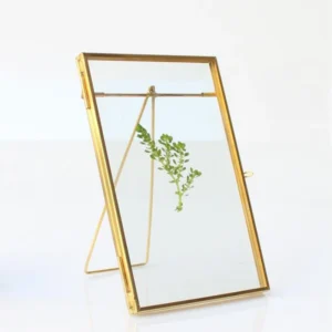 Simple 4x6inch Glass Floating Picture Frame Metal Table Top Wedding Photo Frames