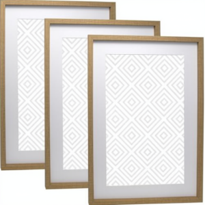 Simple Classic Wooden Photo Frame with White Mat Acid Free Mount Wall Mount & Tabletop 4 Pack Glossy Finish for Home Wall Decor