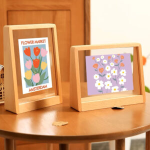 Simple Creative Solid Wood Floating Transparent Photo Frame Beech Wood Photo Frame Living Room Office Decor
