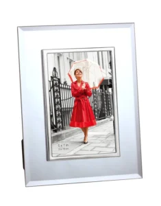 Simple Design Metal Border Adhered Mirror Glass Photo Frame