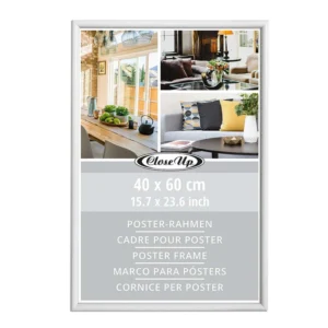 Simple Style White Plastic Poster Frame 40x60cm Double Sided Magnets & Silver Metal Decorative Photo Frame Size 5×7″