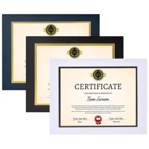 Single Set Rustic Grey Wooden Diploma Frame Tempered Glass Available with Assorted Color Mats for Certificates and Degrees