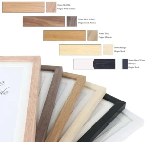 Solid Natural Teak Wood Photo Frames Inspired Tabletop Custom Picture Frame with Mat Display Sizes 5X7 and 11X14
