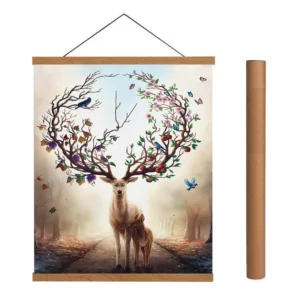 Solid Teak A4 Magnetic Poster Hanger Painting Frame for Eco friendly Embossing Printing Custom Sizes Wall Decor