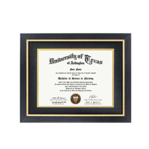 Solid Wood Black 11×14 Graduation Certificate Frame Diploma Frame With Gold Trim