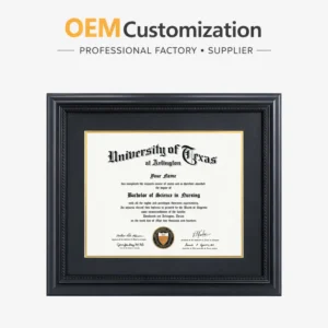 Solid Wood Diploma Frames Customizable 11″*14″ A4 Black Cherry Wood Graduation Certificate Frame OEM