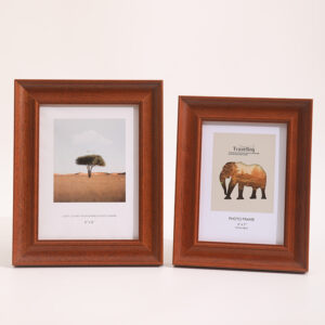 Solid Wood European Style Customized Color Size Desktop Photo Display Rack High Definition Glass Wall Mounted Wooden Frame Home