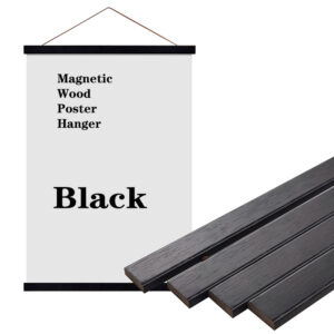Solid Wood Frame Magnets Poster Hanger Custom Logo Canvas Wall Painting Digital Printing Kids Diy Holder Black Map Frame SHART