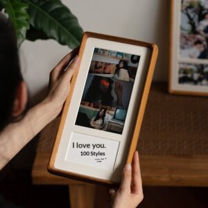 Solid Wood Handmade Eco Friendly Creative DIY Giclee Print Vertical Tabletop Rectangle Photo Frame for Wedding Gift