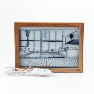 Solid Wood Illuminated Photo Frame with LED Lights Three color Bedroom DIY Acrylic 7 inch Photo Frame Ornament