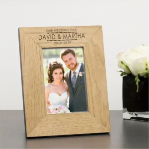 Solid Wood Picture Frame Personalized Wedding Photo Frame Custom Engraved Desktop Wooden Frames Decorative Giftware