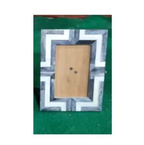 Solid Wood Tabletop Photo Frame with Shiny Polished Finish Metal & Acrylic Wedding Memories Display Picture Frame