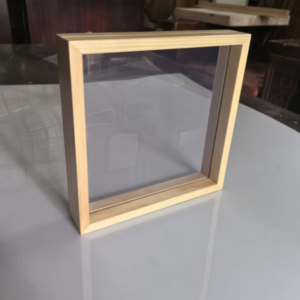 Solid Wooden Picture Frame Wood Double Sided Glass Floating Picture Photo Frame for Home Decor