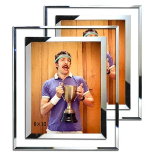 Sparkly Mirrored Photo Picture Frames Glitter Crystal Silver Photo Frames for Wedding Frames for Home Family Party