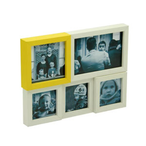 Special Floating Design Customized Wood Color 5 Photos Wall Collage Frame Wood Material Fashionable Style for Home Decoration