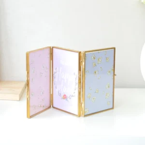 Stocked Folding Wedding Photo Frames Tabletop Photo Frame Metal Glass Photo Frame for Home Decor