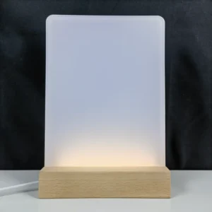 Sublimation Blanks LED Night Light Acrylic Photo Frame with Wood Base for Mother’s Day Weddings and Home Decor