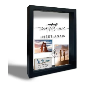 Sympathy Memorial Eco Friendly Handmade Black Wood Shadow Box Frame with 10 DIY Adhesive Dots for Home Office