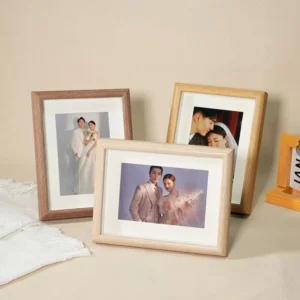 TX10216 Eco friendly Wooden Three Dimensional Hollow Wall Mounted Photo Frame 5 Inch 6 Inch 7 Inch Square Photo Display Stand