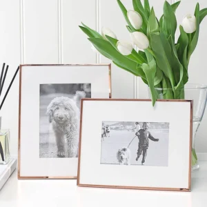 Tabletop Modern Rectangle Metal Glass Photo Frame Fashion Multiple Colors Wall Hanging Shine Customized Finish Home OfficeDecor